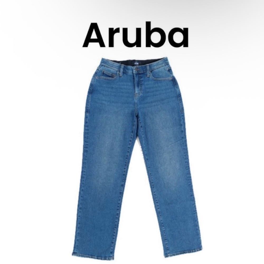 NWT LuLaRoe Aruba Blue Straight Leg Relaxed Jeans